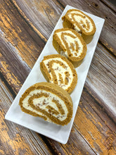 Load image into Gallery viewer, Keto Pumpkin Swiss Roll - Pumpkin &amp; Pecan Cream Cheese Roll - Gluten Free, Sugar Free, Low Carb &amp; Keto Approved
