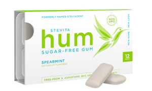 Stevita Hum, Spearmint - Sugar-Free Gum - 12 Pieces, Single Pack - Supports Oral Health - Non-GMO, Vegetarian, Keto, Gluten Free