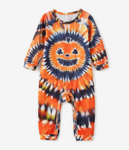 PatPat Unisex Halloween Pajama Tie Dye Longsleeve Romper