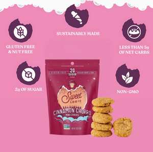 Sweet Logic - Cinnamon Churro, Mini Cookies - Gluten Free, Sugar Free, Low Carb & Keto Friendly