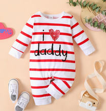 Load image into Gallery viewer, PatPat Unisex Love Heart Letter Print Stars Stripe Jumpsuit Romper
