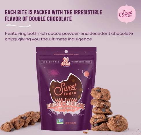 Sweet Logic - Double Chocolate, Mini Cookies - Gluten Free, Sugar Free, Low Carb & Keto Friendly