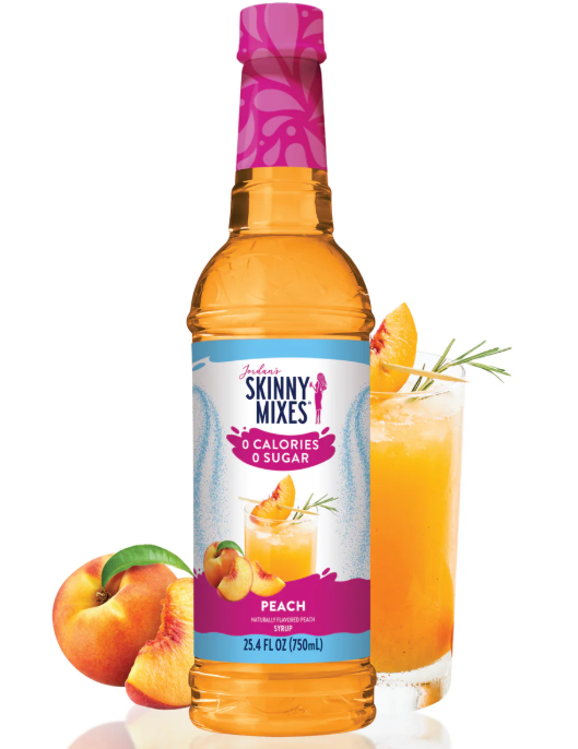 Skinny Mixes - Peach - Sugar Free Peach Syrup - 0 Calories, 0 Sugar, 0 Carbs & Keto Approved