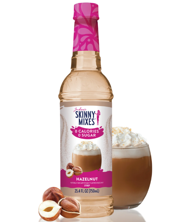 Skinny Mixes - Hazelnut Sugar Free Syrup - 0 Calories, 0 Sugar, 0 Carbs & Keto Approved