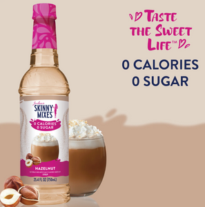 Skinny Mixes - Hazelnut Sugar Free Syrup - 0 Calories, 0 Sugar, 0 Carbs & Keto Approved