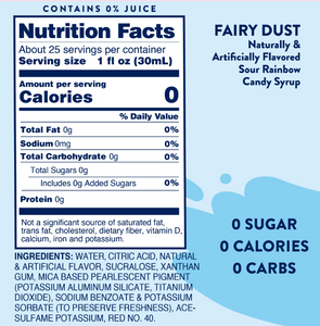 Skinny Mixes - Fairy Dust Sugar Free Syrup - 0 Calories, 0 Sugar, 0 Carbs & Keto Approved