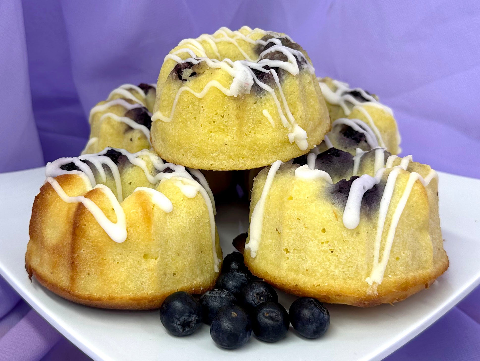 Moist Lemon-Blueberry Mini Bundt Cakes