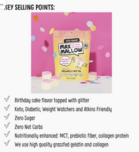 Load image into Gallery viewer, Max Mallow - Birthday Funfetti Marshmallows - Gluten Free, Sugar Free, Low Cab &amp; Keto Approved
